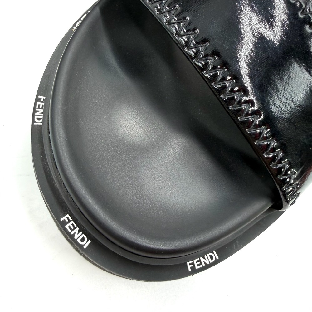 Fendi Zucca FF Platform Sandals Monogram Logo Brown Black Gladiator Sz 38 / 8 - Picture 10 of 13